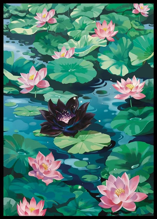 MTG Card Sleeves 100CT (Bloomburrow Black Lotus), Matte Art Card Sleeves, Matte Back & Clear Front, 66x92mm