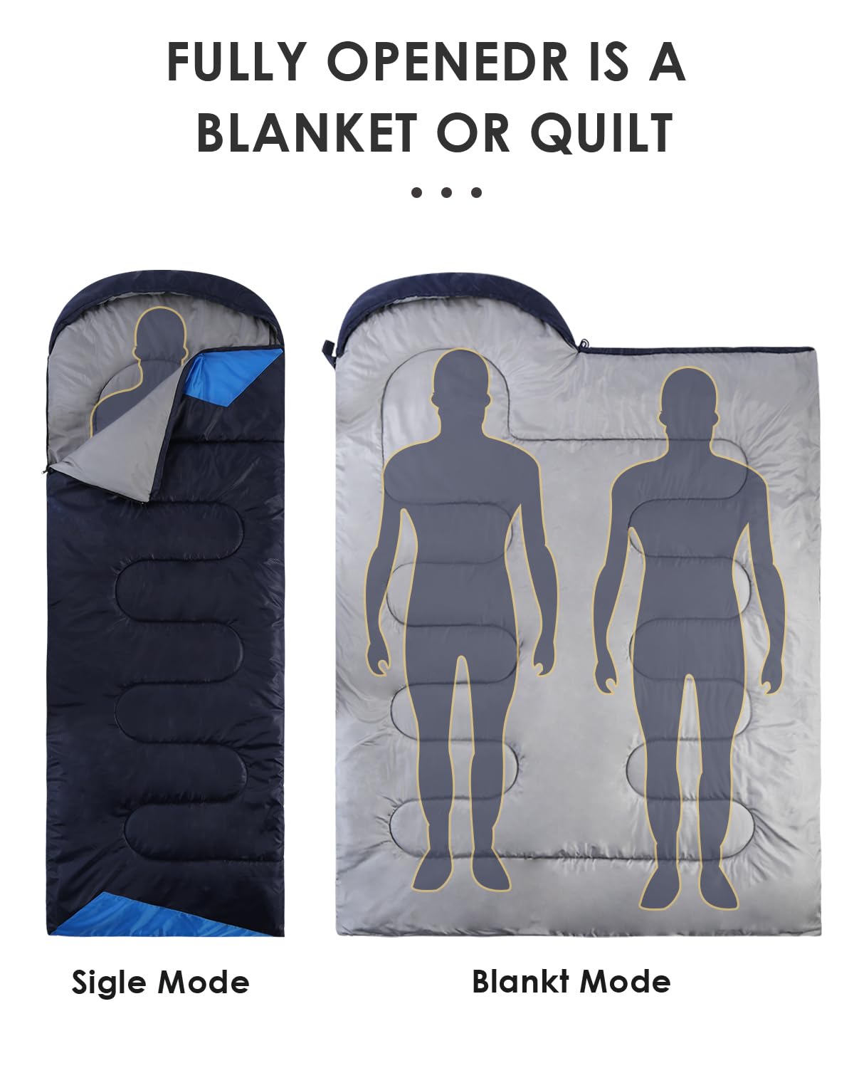 Sleeping Bags for Adults Backpacking Lightweight Waterproof- Cold Weather Sleeping Bag for Girls