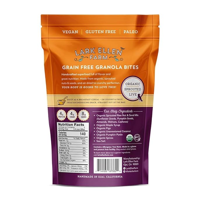 Lark Ellen Farm Grain Free Bites, Pumpkin Fig, 8 Oz