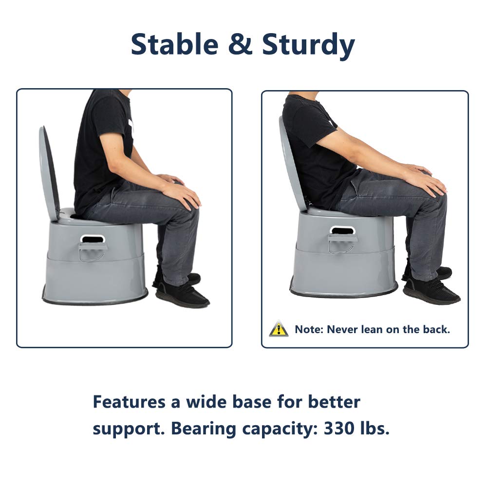 VINGLI Portable Toilet | Indoor Outdoor Commode w/Detachable Inner Bucket & Removable Paper Holder