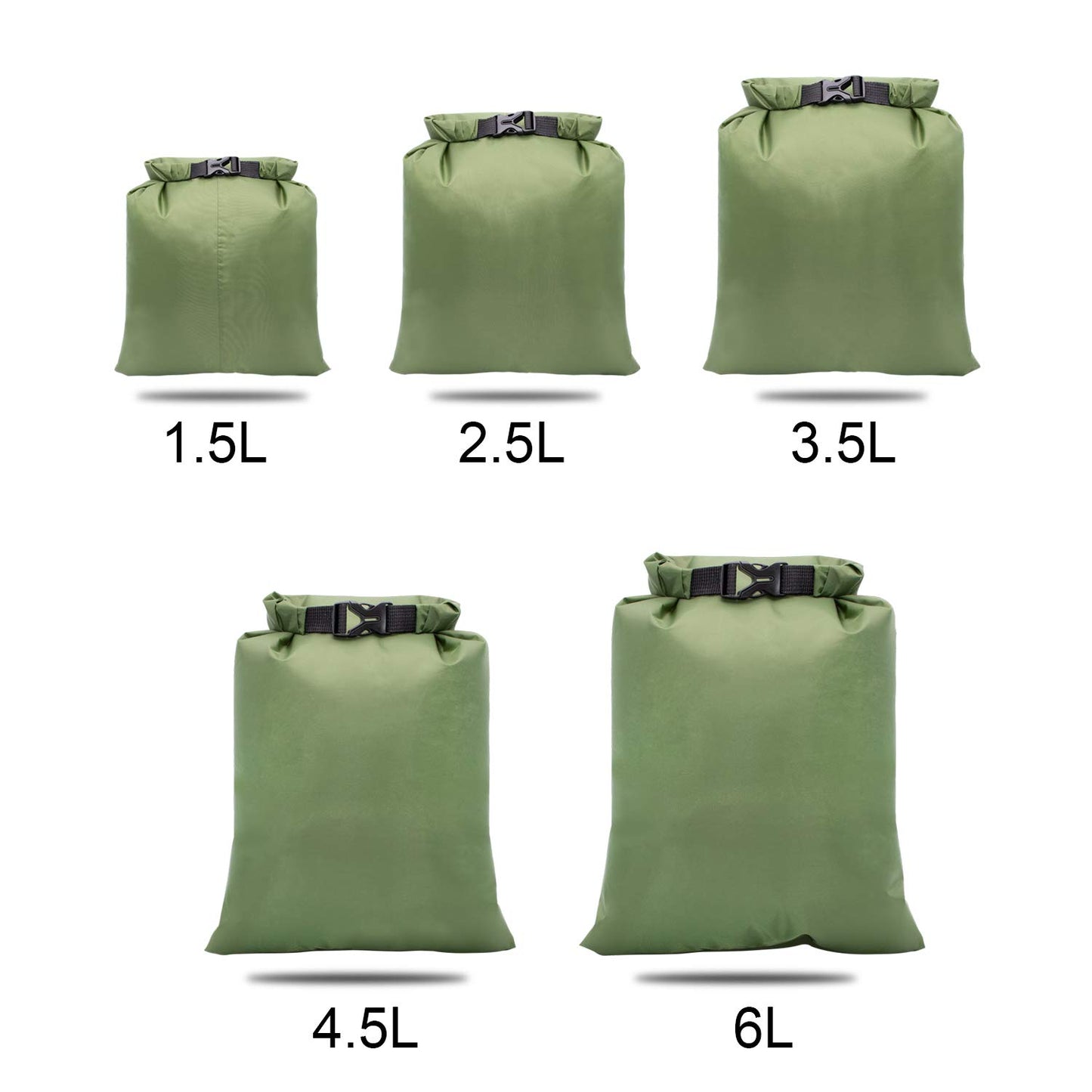 TRENDBOX Set of 5 Sizes Roll Top Waterproof Dry Bag Kit Storage Compression Bag Sack Poch Packing
