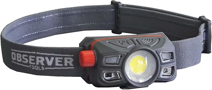 Rechargeable LED Headlamp Waterproof - Hiking Camping Outdoors Flashlight Head Lamp - Hard Hat Work Light w/Motion Sensor for Adults - Gift