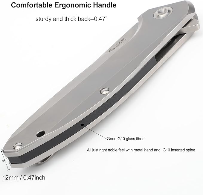 Ruike Pocket Camping Folding Knife,14c28n,Frame Lock,Ball Bearing,Flipper Fast Opening,Harnd 3.66" Big Large Blade Stainless Steel,Tactical Hunting Survival Gravity Microtech,Edc Belt Clip,Tac Heavier Rescue Self Cool Outdoor Gear,Tool for Men Father