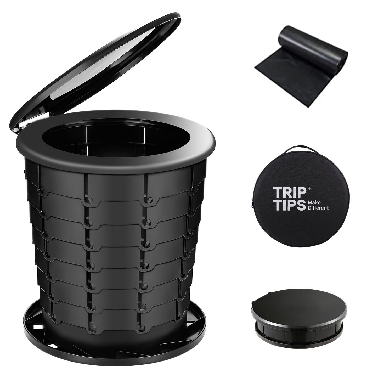 TRIPTIPS Upgrade Retractable Portable Toilet Travel Toilet Adjustable Height Camping Toilet