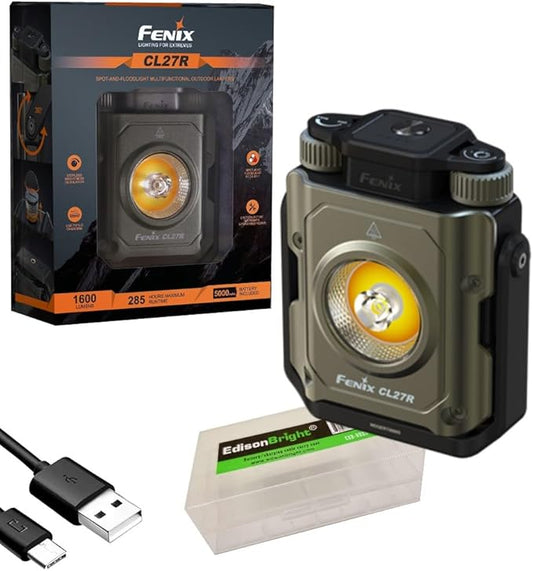EdisonBright Fenix CL27R 1200 Lumen Rechargeable LED Compact Multi functonal Lantern with EBR Accessory Box