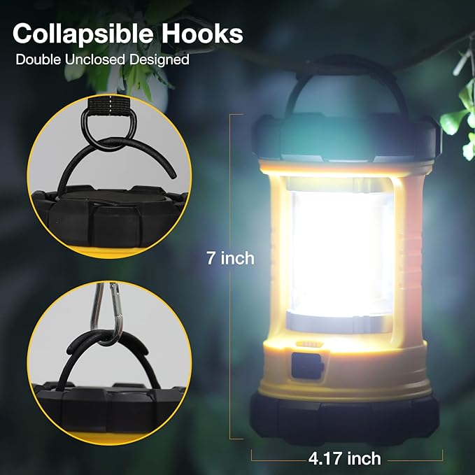 Camping Lantern, 3200LM Bright Camping Lights, 4600mAh Rechargeable LED Lantern, Flashlight for
