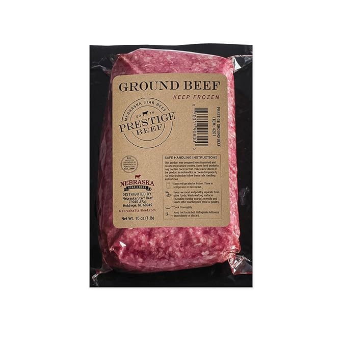 Nebraska Star Beef Angus Ground Beef, 30lb Pack (30 x 1lb) - Premium Frozen Hamburger Meat, 80/20 Lean