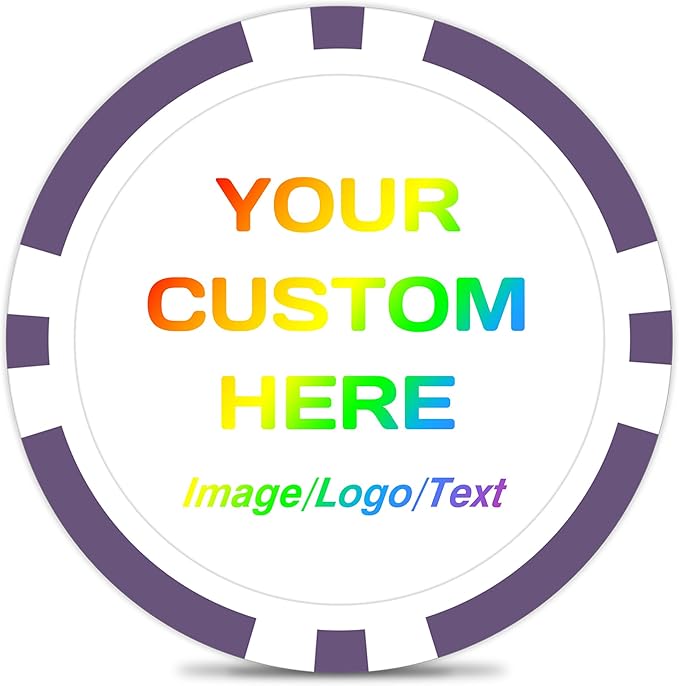 50-500 Custom Poker Chips, 11.5g Casino Size Clay Chips, Upload Your Image or Text for Personalization, for Bar Tokens, Poker Games or Event