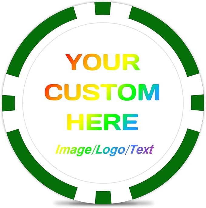 50-500 Custom Poker Chips, 11.5g Casino Size Clay Chips, Upload Your Image or Text for Personalization, for Bar Tokens, Poker Games or Event