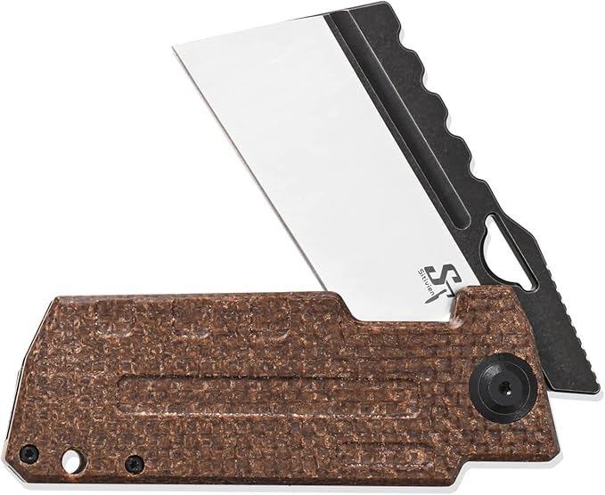 Sitivien ST155 Folding Knife,Sandvik 14C28N Steel Blade,Micarta Handle EDC Tool Knife Pocket Knife for Fishing,Camping,Hiking(Brown) …