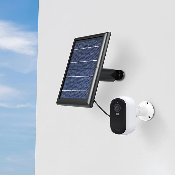 Wasserstein Solar Panel Compatible with Arlo Essential 2K Outdoor Security Camera (2nd Gen) / XL (2nd Gen) & Essential Spotlight (Camera NOT Included) - (3-Pack, Black)