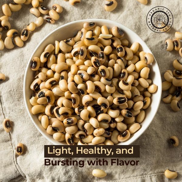 Pride Of India - PACK of 6 - Indian Whole Black Eyed Peas - Protein & Fiber Rich Lobiya, 3 Pound Jar