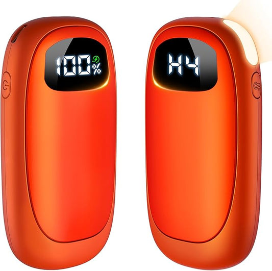 Hand Warmers Rechargeable - Electric Hand Warmers, Max 20 Hrs Warmth 4 Levels Heat Up to 131?? Dual-Side Heating Portable Reusable Pocket Heater 2 Pack for Raynauds, Hunting, Camping, Golf