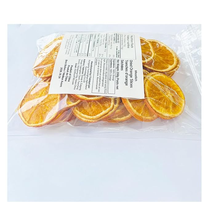 Mkostlich Dried Orange Slices Bulk 8.81oz/250g, Natural Dehydrated Orange Slice for Cocktails/ Christmas Decor/ Candles/ Crafts, No Sugar Added