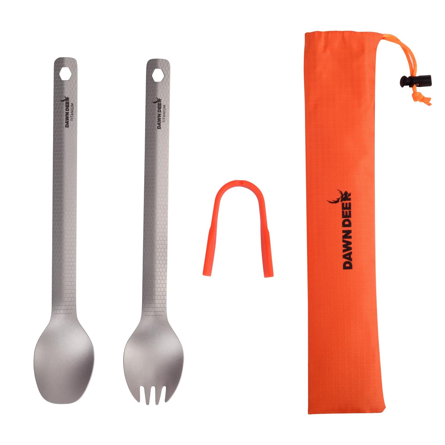 Dawn Deer 3-in-1 Titanium Camping Spoon and Spork Set, 8.7-Inch
