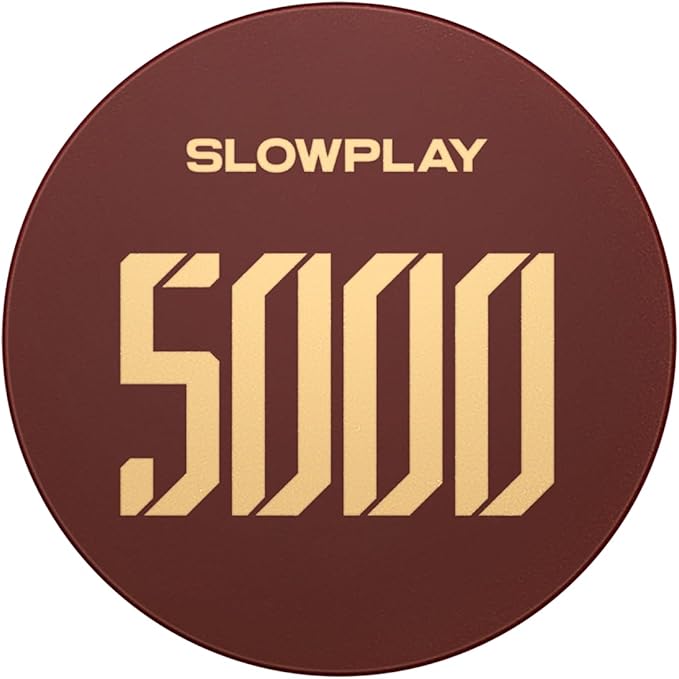 SLOWPLAY Godel Ceramic Poker Chips in Bulk, Casino Grade Ceramic 10-Gram Poker Chip for Texas Hold'em, 39mm Professional Chips Pack of 50 with Denomination of 5000