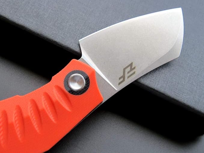Eafengrow EF85 Folding Knife with Clip Stone Wash D2 Steel Blade G10 Handle Pocket Knife Ball Bearing Flipper Outdoor Camping Survival EDC Tool Knives(orange)