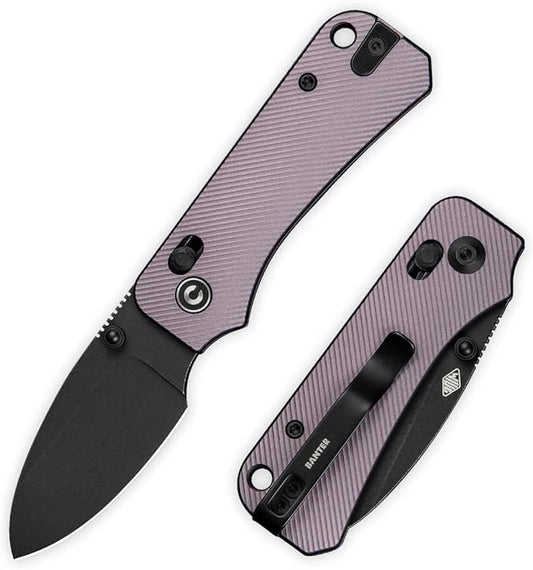 CIVIVI Small Pocket Knife for EDC, Baby Banter 2 Crossbar Lock folding Knife with 2.34" Nitro-V Blade Aluminum Handle, Titanium Thumb Stud Opener C23074-2