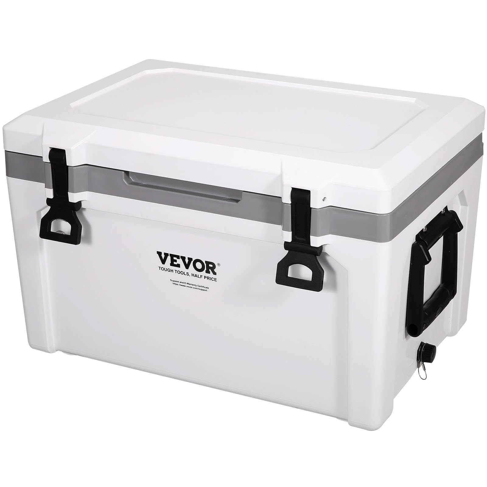 VEVOR Ultra-Light Hard Cooler 52 QT, Ice Retention Cooler with Heavy Duty Handle, Ice Chest Lunch