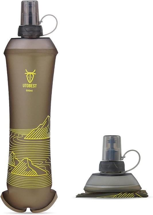 Soft Flask, 1 Pack Flexible TPU Hydration Water Bottle, Collapsible for Running, Hiking, Cycling, Climbing, and Marathon