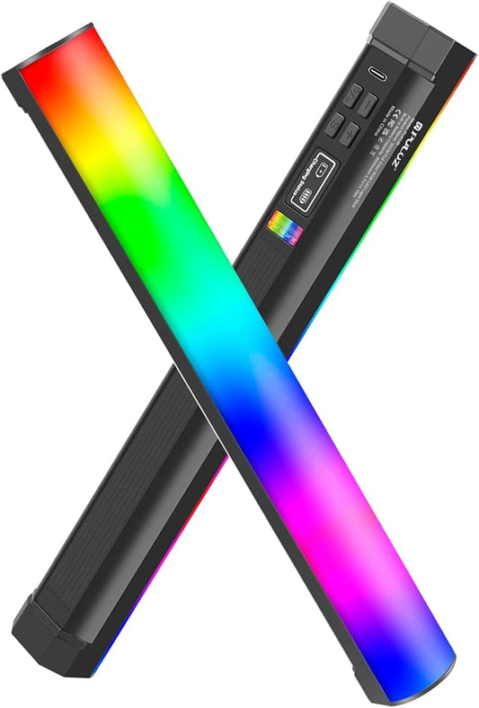 PULUZ Magnetic Handheld Light Wand, Full Color RGB Light Stick, LED Fill Light with 3000mAh Rechargeable Battery, 2500-9000K Dimmable Camera Tube Light for Studio Photography TikTok YouTube Vlog, 30cm