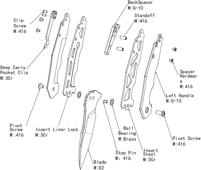 Hightron Mini Ventura Flipper Folding Knife for EDC, Liner Lock Pocket Knife with 2.85" Stonewashed D2 Blade plus Ultra-Grip G10 Handle Compact Gifts for Men Women Camping Black-B