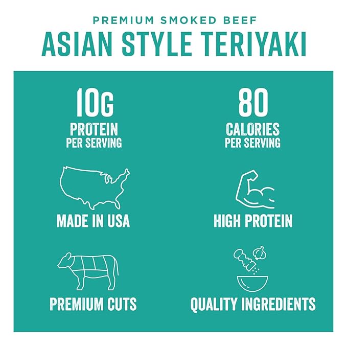 Chef's Cut Real Beef Jerky, Asian Teriyaki, 2.5 Ounce (8 Pack)