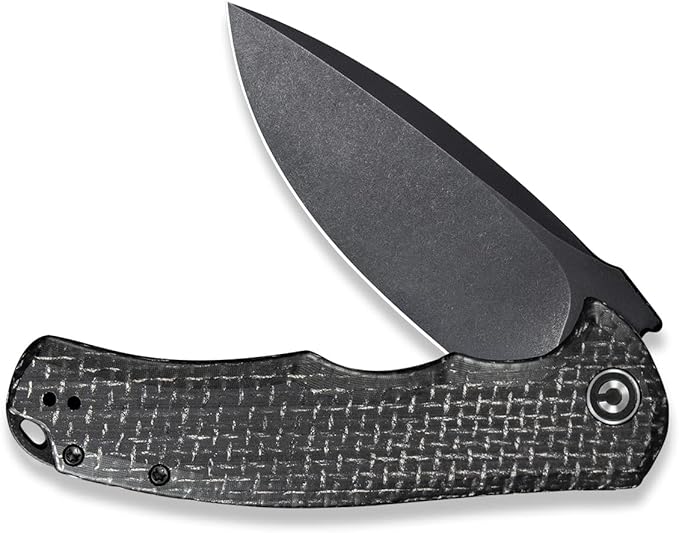 CIVIVI Folding Pocket Knife- Praxis Flipper Liner Lock Knife, 3.75" Black Stonewashed Blade with Micarta Handles, Reversible Clip for Everyday Carry Outdoor Use C803G