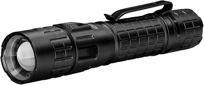 Coast TX300R 3000 Lumen Rechargeable Long Range Tactical LED Flashlight with Strobe, Spot and Flood Beams - POWERiQ??Digital Display, Durable Aluminum Build