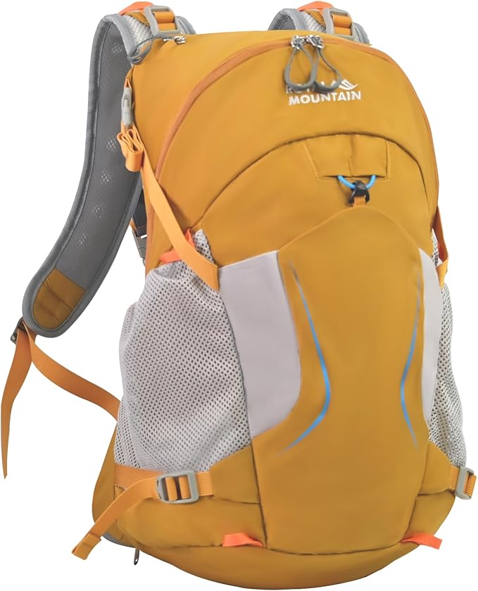 30L Hiking Backpack Lightweight Waterproof and Durable Backpack with Ventilated Sweat-Wicking Internal Frame Daypack for Men and Women Camping Travel and Outdoor Adventures,Yellow
