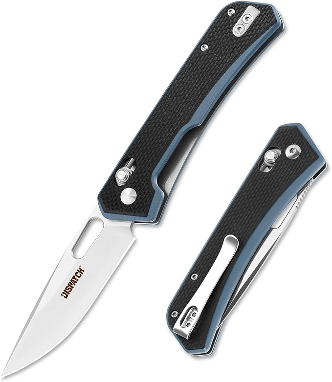 EDC Folding Knife with Clip, 3 Inch D2 Steel Drop Point Blade with G10 Handle, Pocket Knife for Men Women Outdoor Camping Hiking with Thumb Hole and Axis Lock Pocketknife