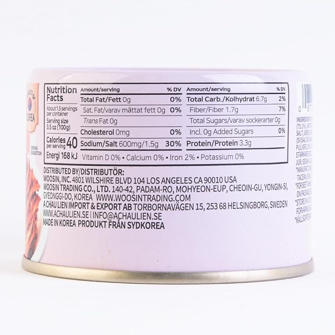 DELIEF Sliced Spicy Kimchi - Authentic Korean Napa Cabbage, Vegan, Gluten-Free, Shelf-Stable Canned, No Preservatives, 5.64 oz/160 g (1 Can)