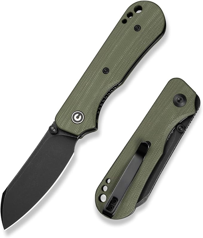 CIVIVI Crabby Pocket Knife, EDC Folding Knife for Men Women with Swedish 14C28N Blade Contoured G10 Handle, Designed by Ken Onion Jr. C24055-1