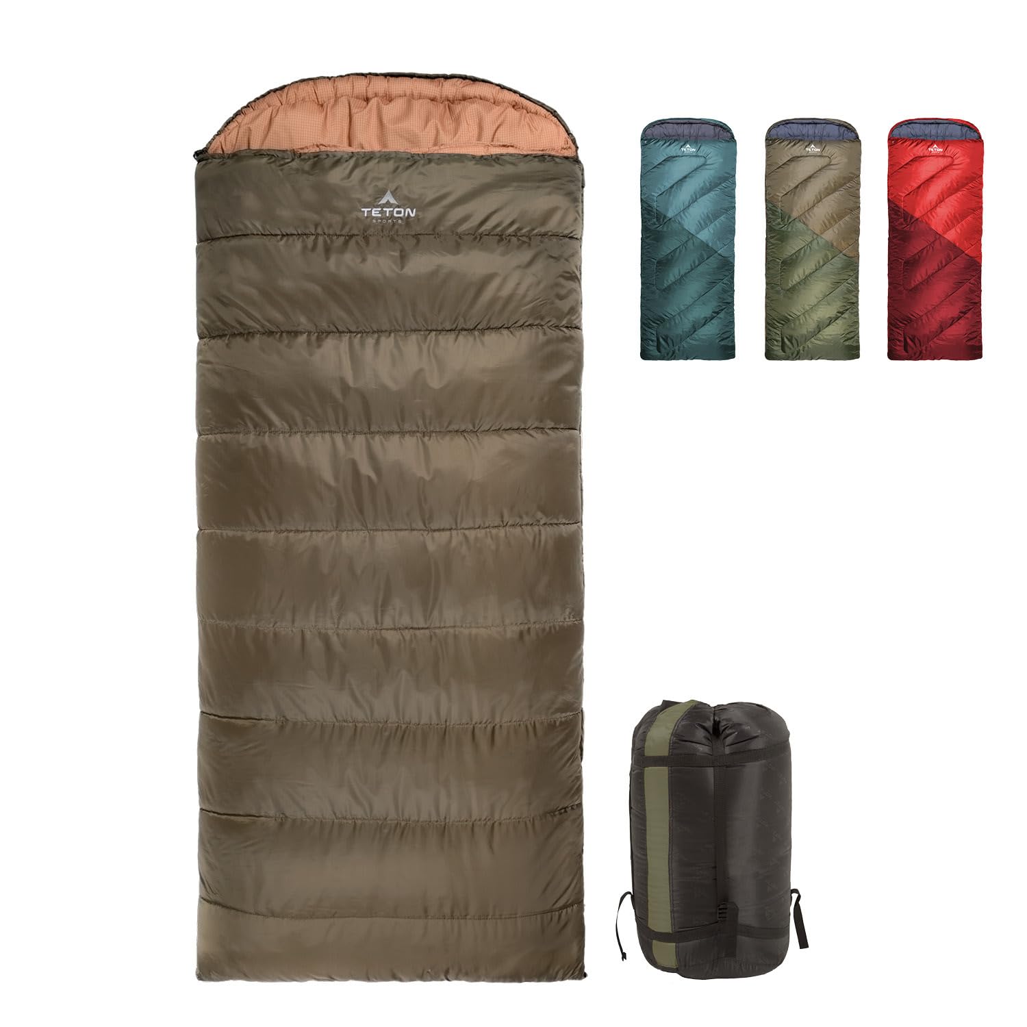 Teton Celsius Regular, 0 Degree Sleeping Bag, All Weather Bag for Adults and Kids Camping Made Easy