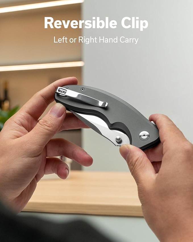 SENCUT Cybrix Folding knife, Pocket Knife with 3.46" 9Cr18MoV Blade Aluminum Handle, EDC Knife Reversible Clip for Men Women Camping Hiking (Gray)