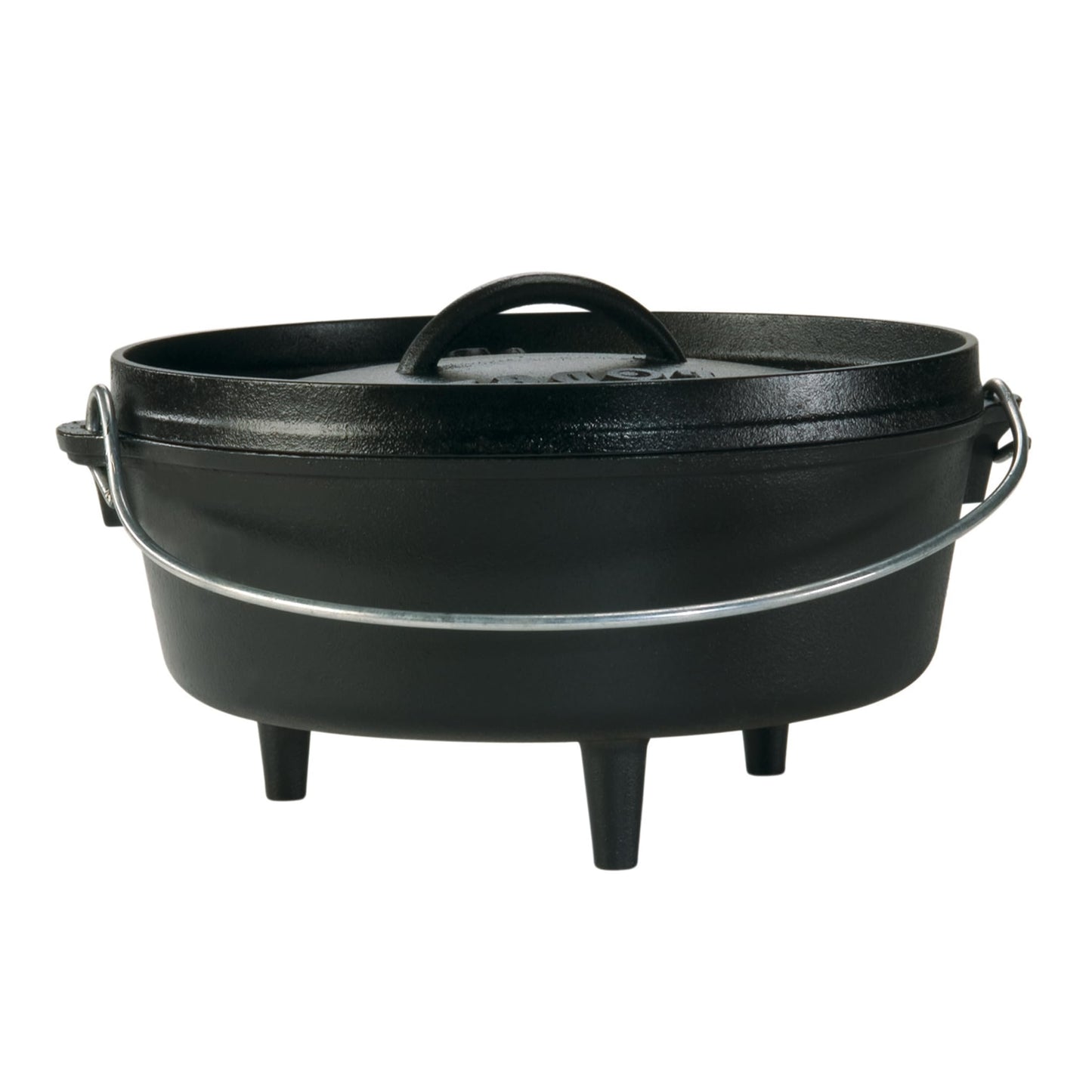Lodge Seasoned Cast Iron Camp Dutch Oven with Lid - 4 Quart - Dual Handles - Seasoned Cast Iron