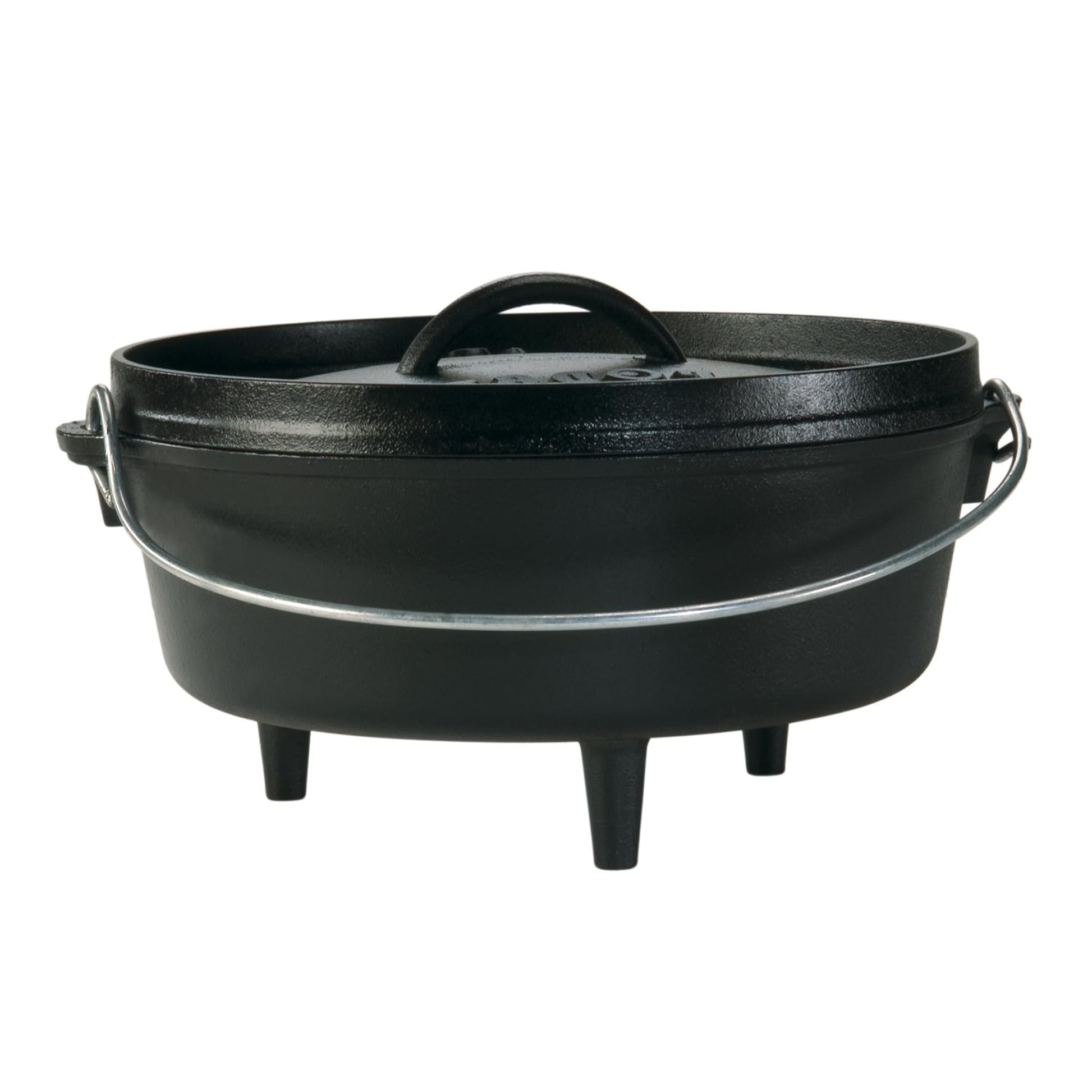 Lodge Seasoned Cast Iron Camp Dutch Oven with Lid - 4 Quart - Dual Handles - Seasoned Cast Iron