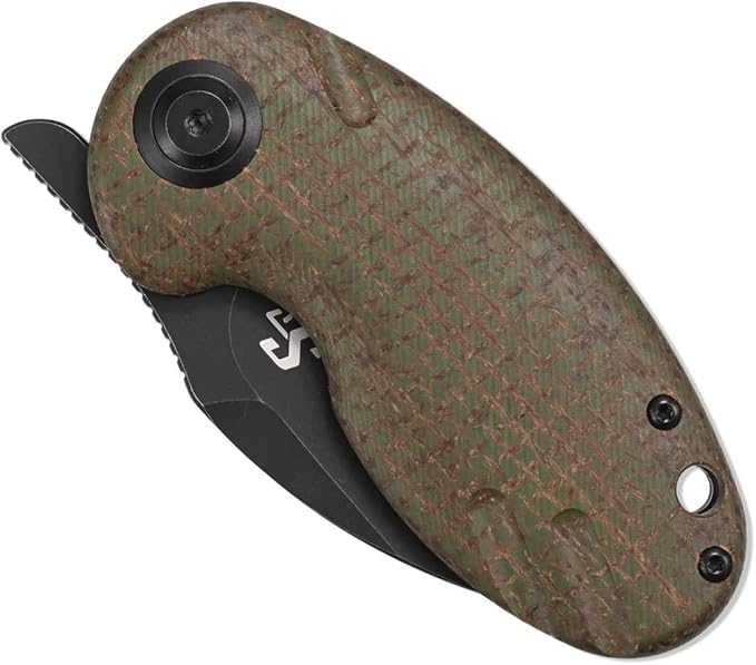 Sitivien ST153 Pocket Folding Knife,Sandvik 14C28N Black Stonewashed Blade with Micarta Handle,Chinese Zodiac Series EDC Tool Knifes Utility Knife for Camping Hunting Survival Hiking(Green) … …