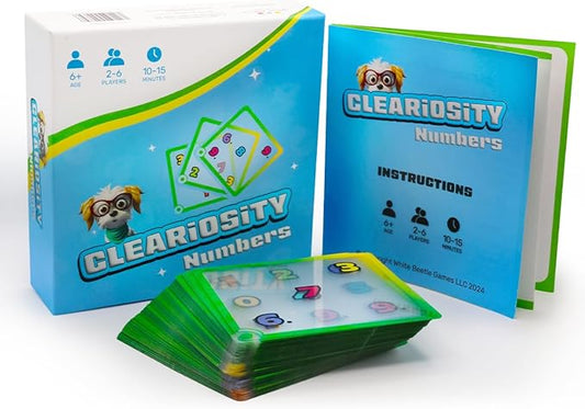 Numbers ??Transparent Number Cards & Math Games, Math Classroom Resource & Preschool Learning Activities for Kids Ages 6+, Early Childhood Educational Gift for Boys and Girls, 2-6 Players