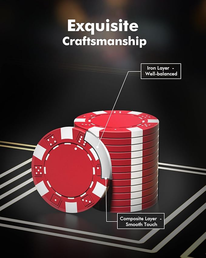 Poker Chip Set - Classic 300PCS Poker Set with Aluminum Case, 11.5 Gram Casino Chips for Texas Holdem Blackjack Gambling