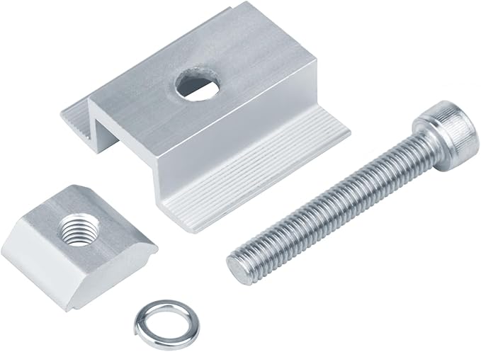 12 Pack Solar Panel Mid Clamps, PV Panel Bracket, Aluminum Support Mounting Kit for 5/8" - 1-7/8" Thick Solar Panel Frame