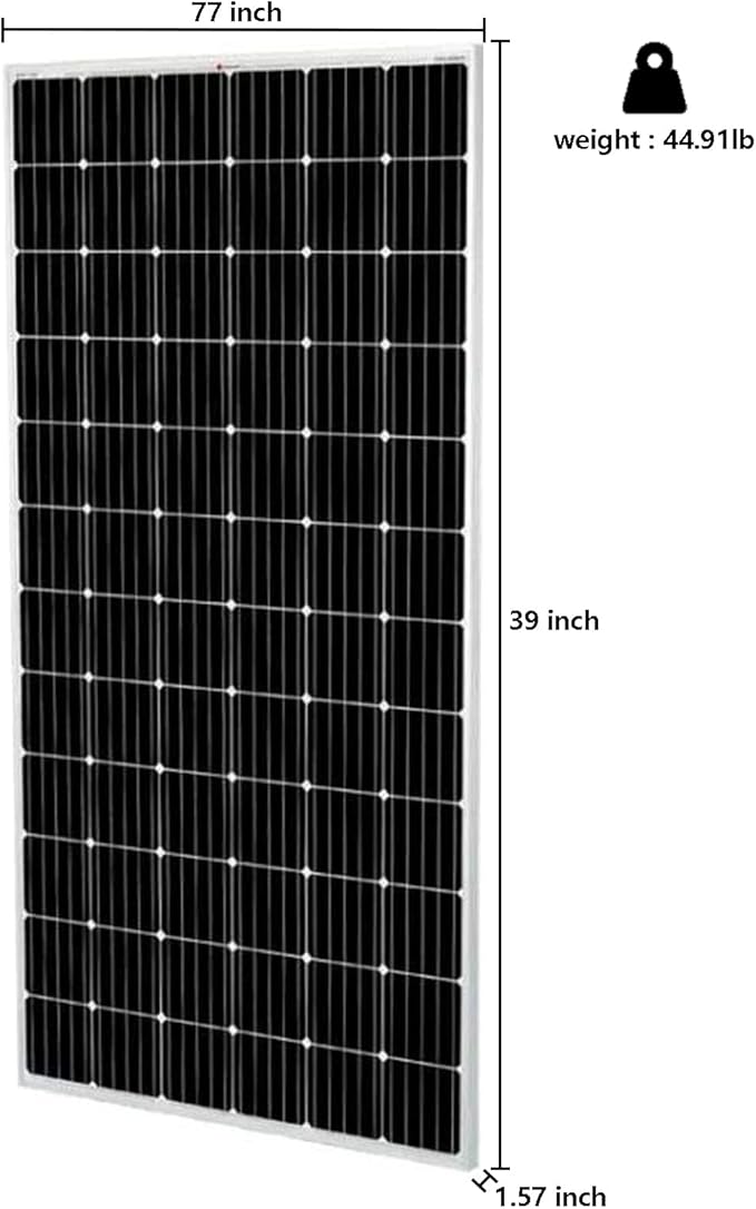2Pcs 360W Solar Panels 12/24Volt High-Efficiency, PV Module Power Charger for RV Marine Cabin Roof Home Farm Battery and Other Off-Grid Applications