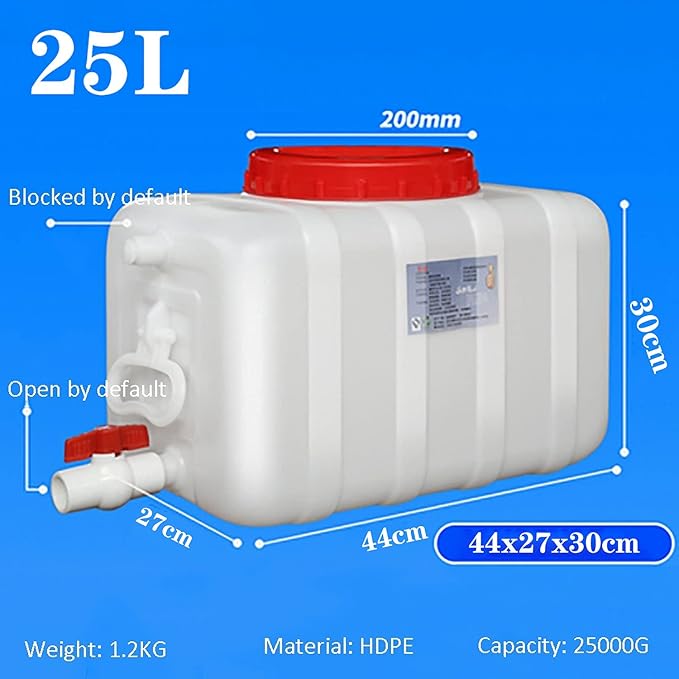 NAKAN Large Camping Water Containers with Tap Ultralight Portable Waterbucket Water Tank Emergency Cube Water Carrier for Home Camping Picnic BBQ Self-Driving Tour(Size:25L)