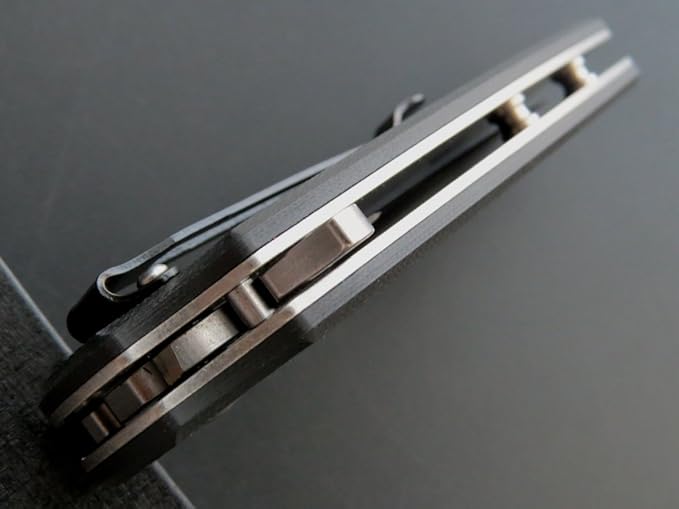 Eafengrow Pocket Knives D2 Blade and G10 Handle Folding Camping Knife Mini Outdoor Pocket Knife Survival Tool (EF13-black)