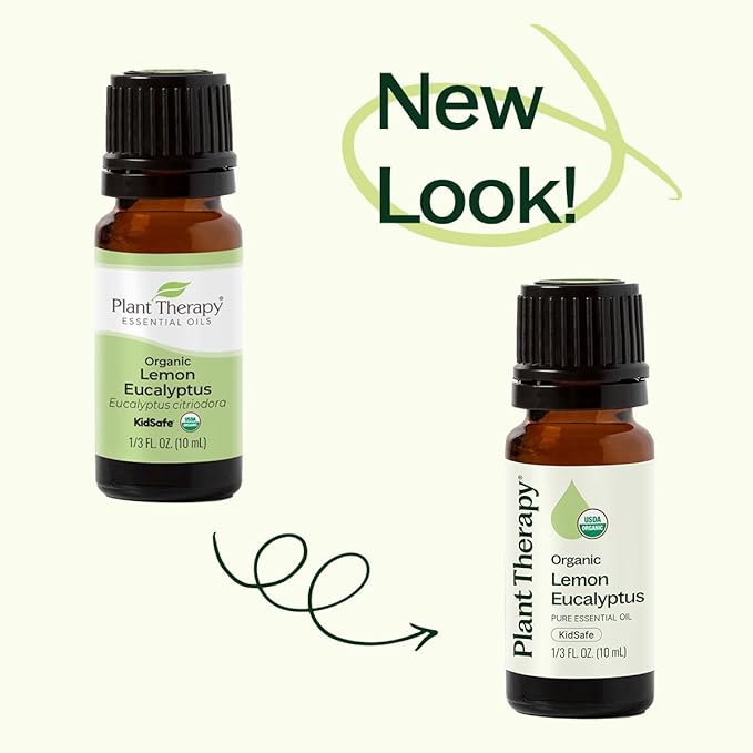 Plant Therapy Organic Lemon Eucalyptus Essential Oil 100% Pure, USDA Certified Organic, Undiluted, Natural Aromatherapy, Therapeutic Grade 10 mL (1/3 oz)