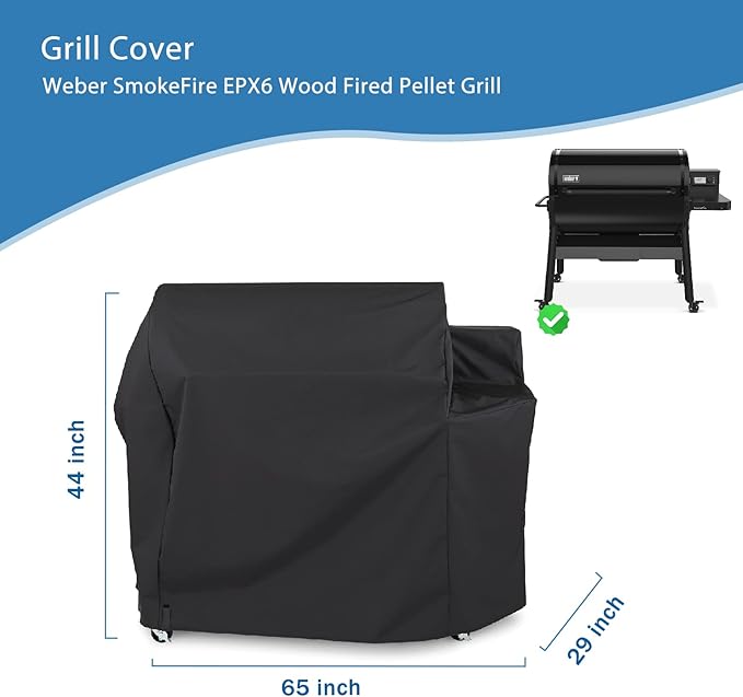 65" Grill Cover Cover for Weber SmokeFire EPX6 Wood Fired Pellet Grill, Outdoor Heavy Duty Waterproof Grill Cover Accessories for Weber 36 Inch Smoke Firewood Pellet Grill