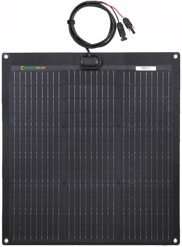 Lensunsolar 50W ETFE Flexible Solar Panel, 23x21.1inch, PERC 9BB 23.5%+ Efficiency Solar Cells, for Campers, RVs, Boats,Tent