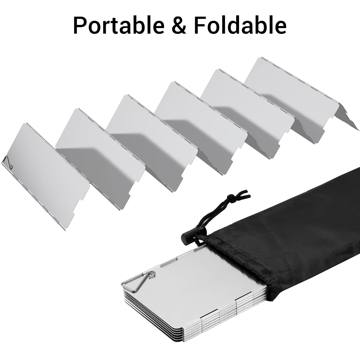 Ohuhu Camp Stove Windscreen 12 Plates Aluminum Folding Portable Camping Stove Windshield Cooker
