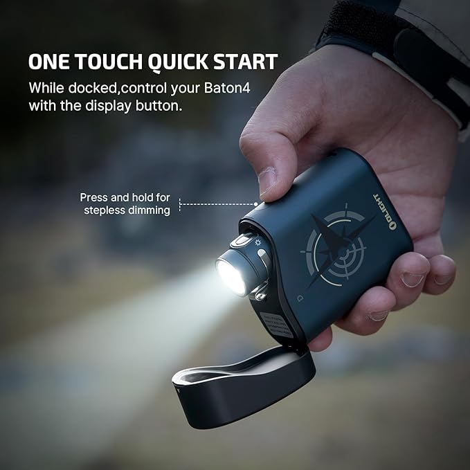 OLIGHT Baton4 Premium Edition EDC Flashlights 1300 Lumens with Type-C Charging Box, Powered by Rechargeable Battery, Small Bright Light (Guidance)