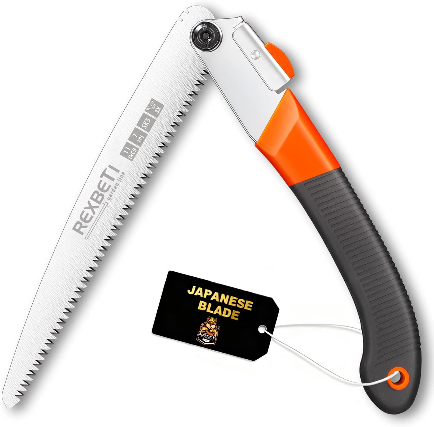 REXBETI 11-Inch Folding Saw, Heavy Duty Hand Saw, Wood & Camping, SK5 Steel